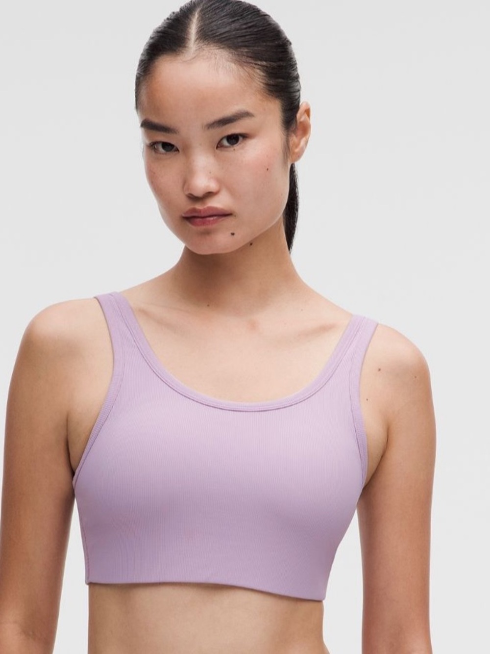 Nulu Ribbed Scoop Sports Bra B/C in Lilac Play